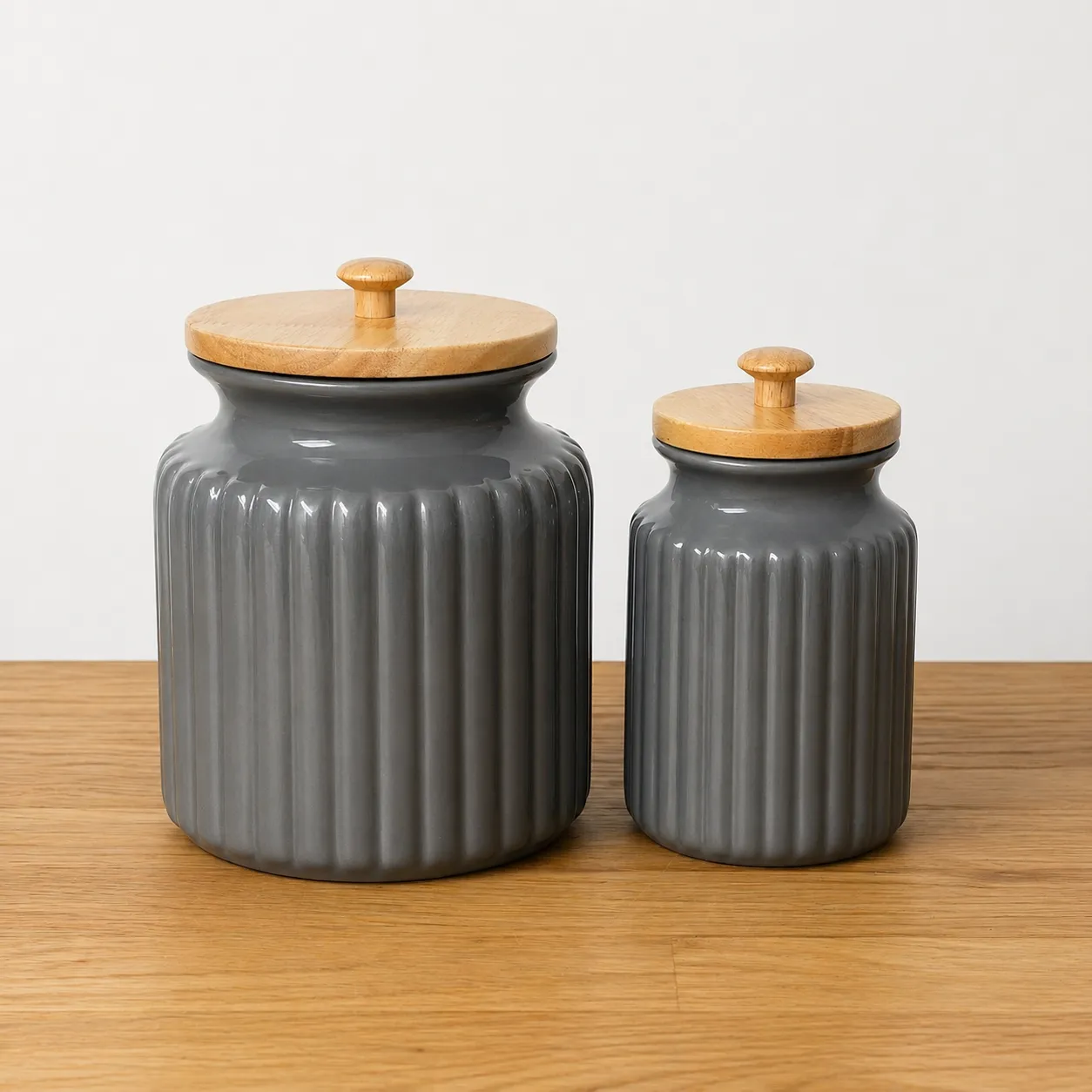 Ribbed Food Storage Canister - Set of 2