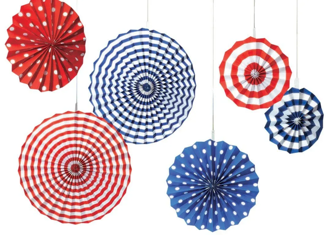 Paper Fan Party Decorating Kit - Set of 6