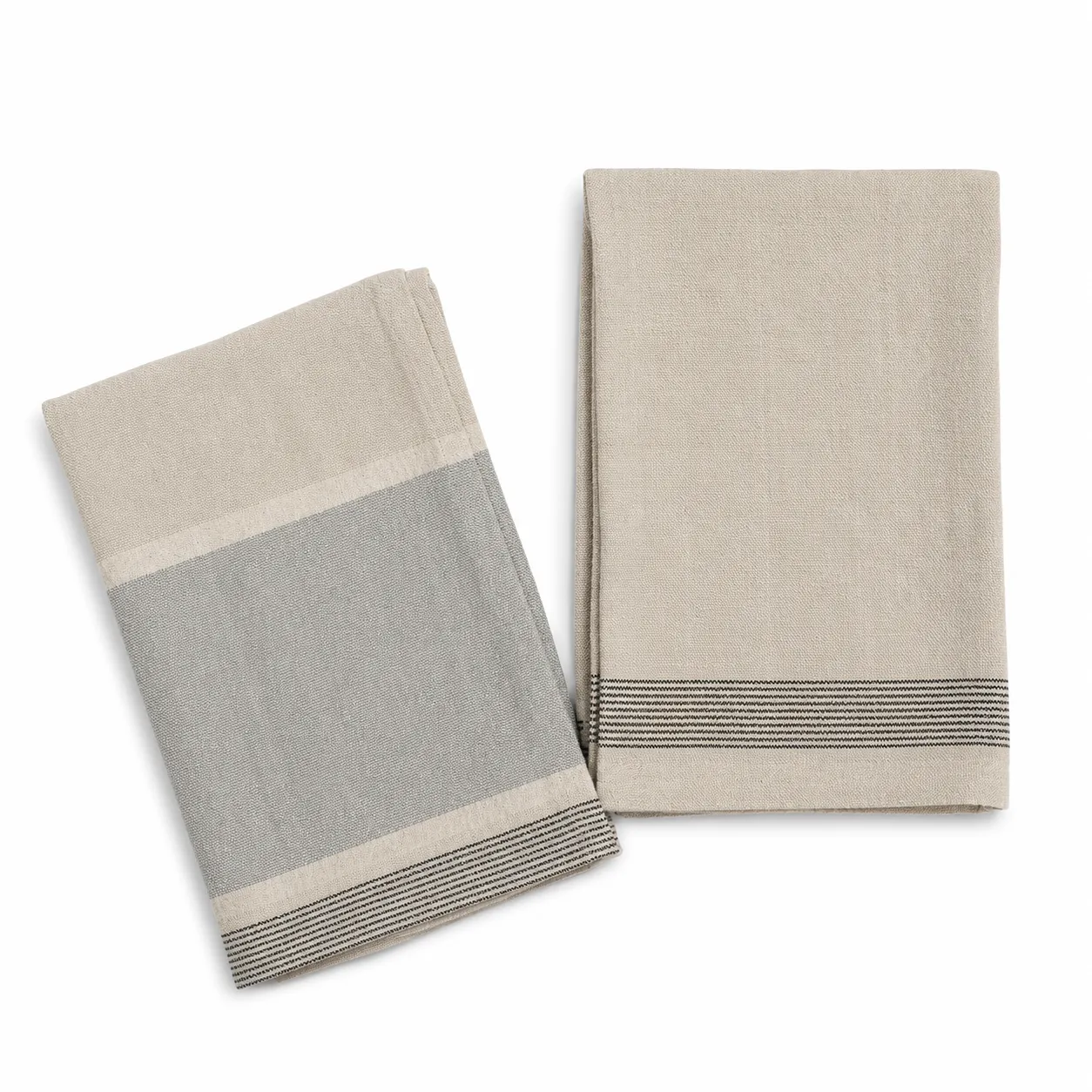 Beige Striped Dish Towel - Set of 2 