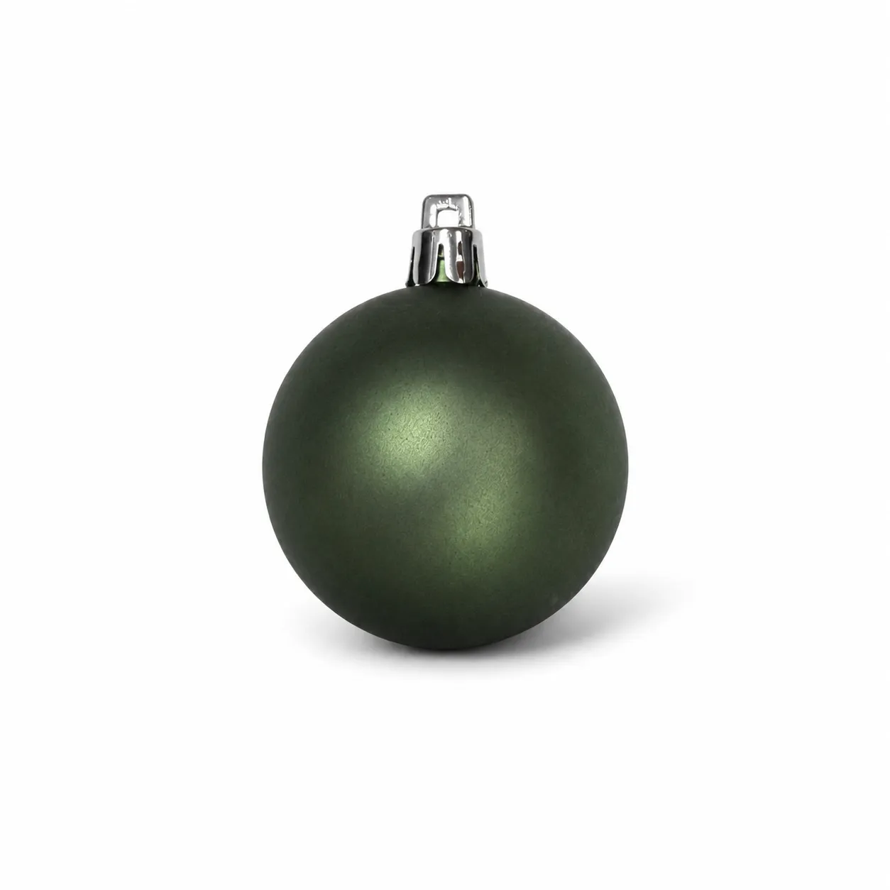 Matte Green Metallic Christmas Ornament - Set of 10