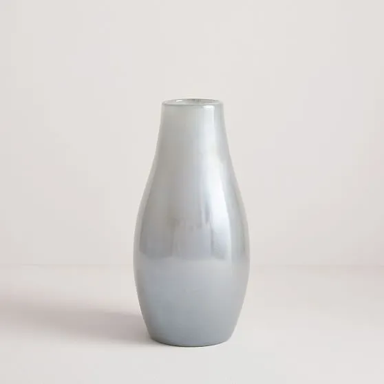 Tall White Pearlescent Vase