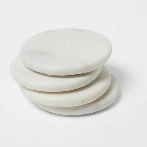 White Marble Coasters - Set of 3