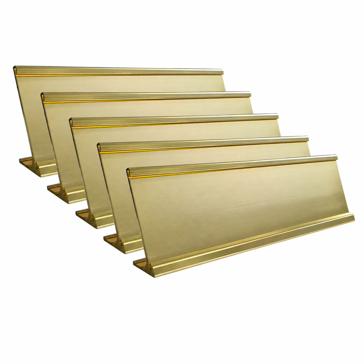 Aluminum Desk Name Plate Holder - Set of 5