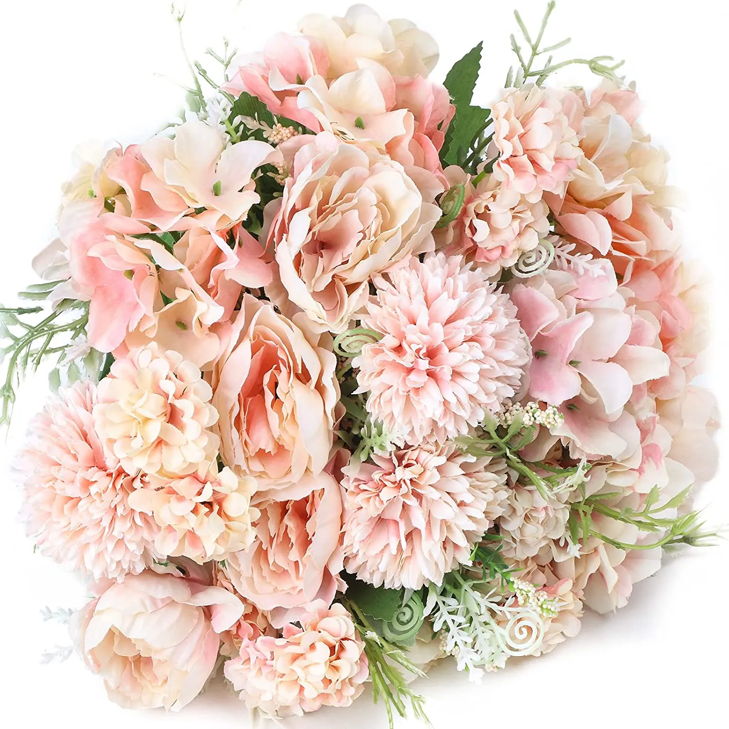 Silk Peonies & Hydrangea Bouquet - Set of 2
