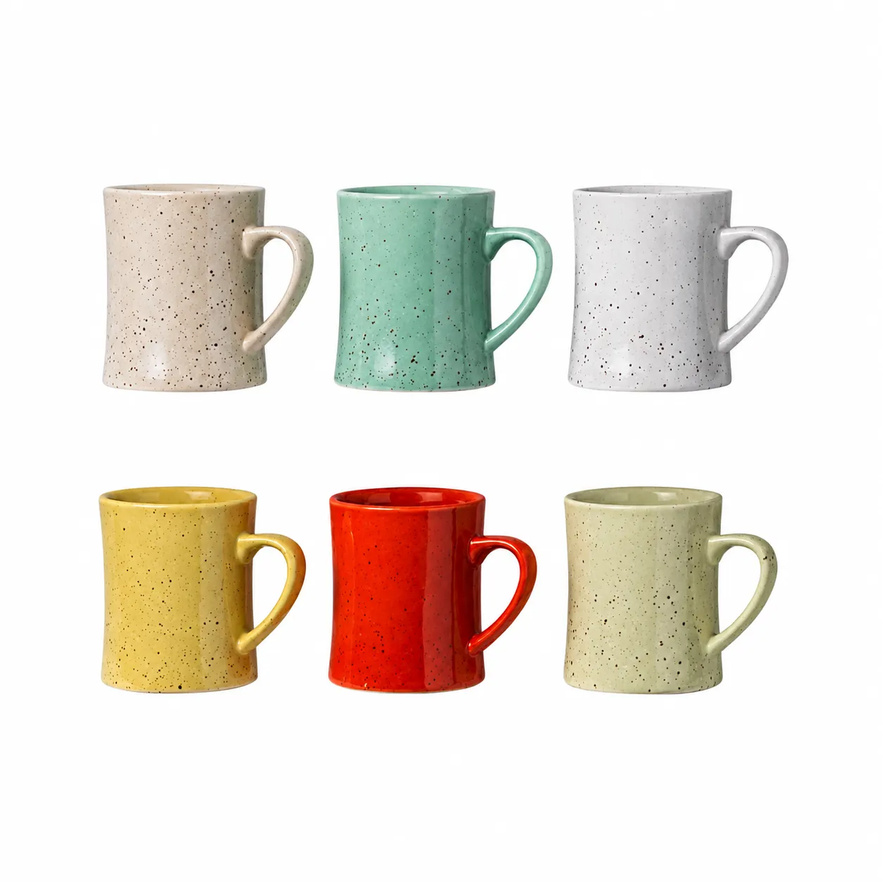 Ceramic Vintage Mugs - Set of 6