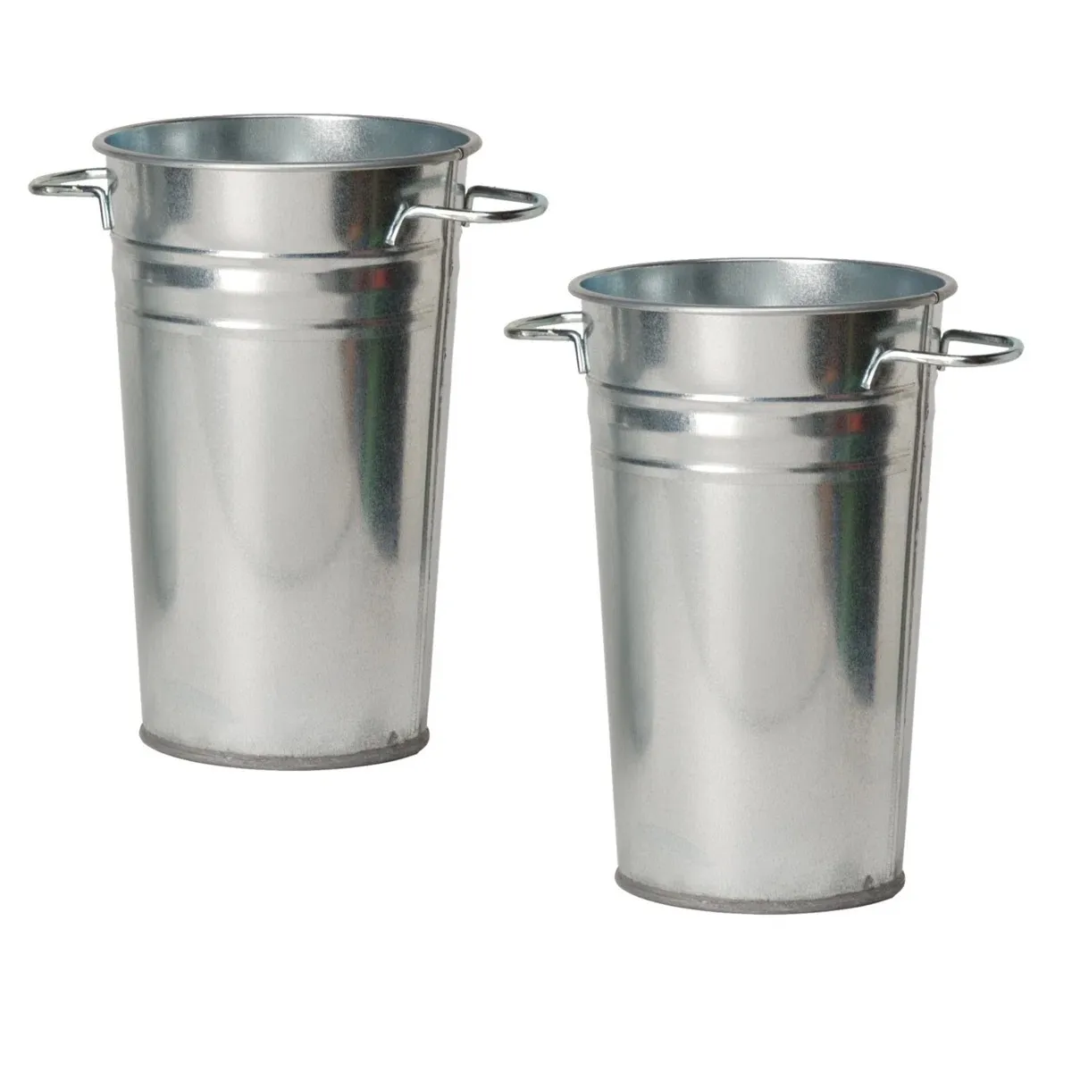 12" Farmhouse French Flower Bucket Vase Stainless Steel - Set of 6
