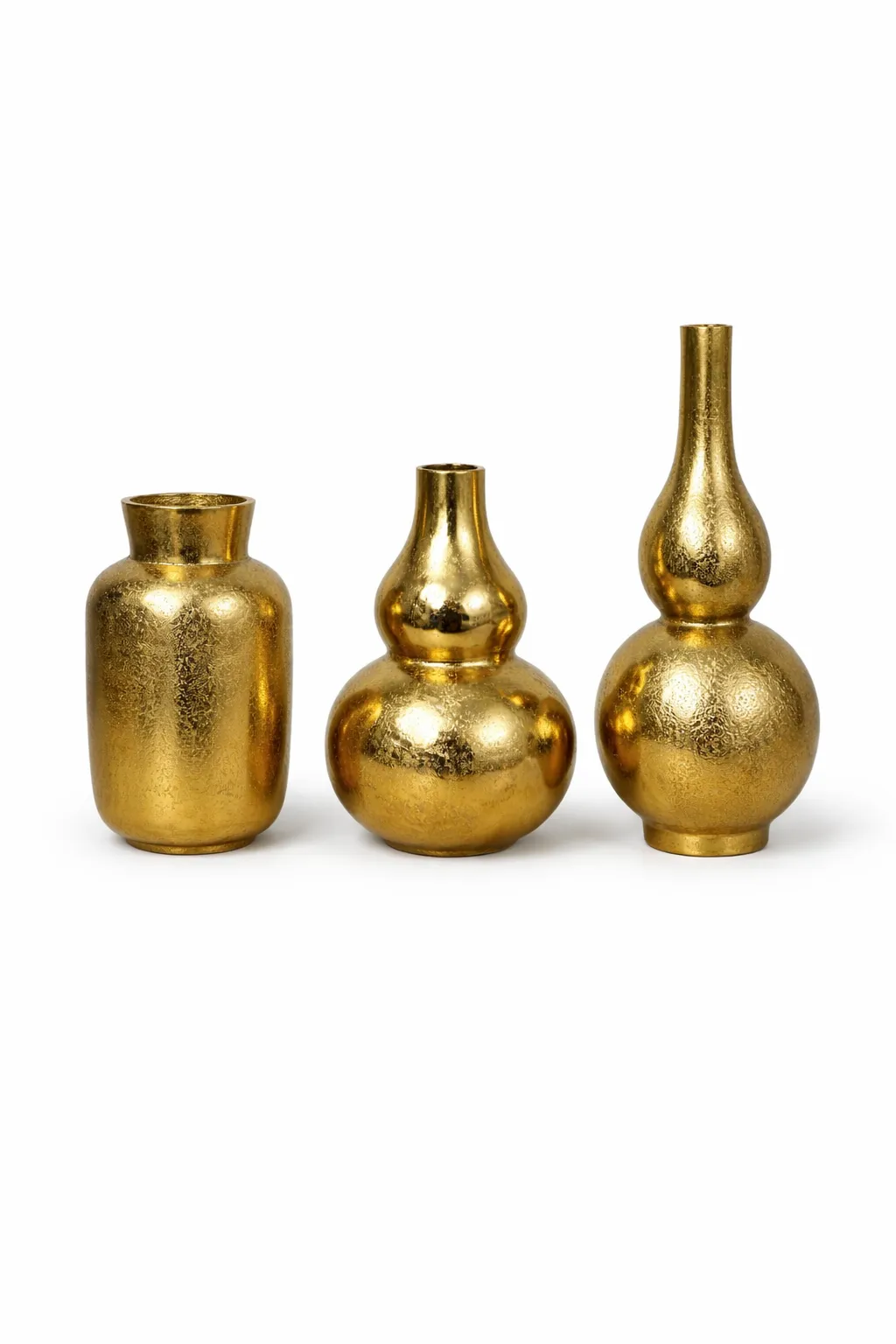Rustic Gold Bud Vases - Set of 3