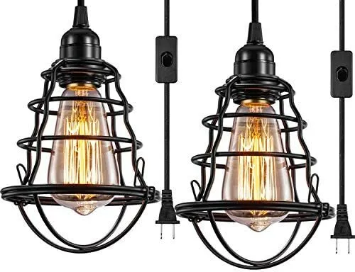 Vintage Hanging Cage Pendant Light 