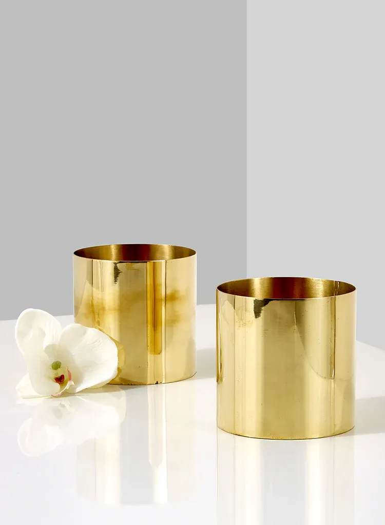 6" Tall Stainless Steel Cylinder Vase