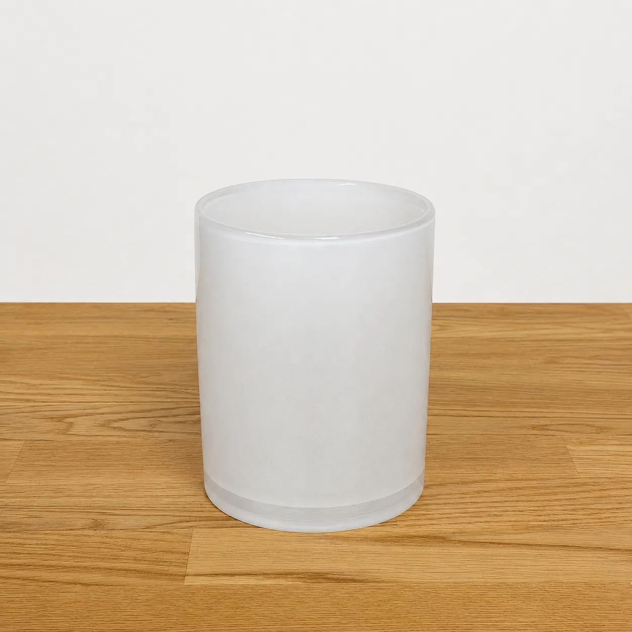 Large Frosted Glass Cylinder Vase