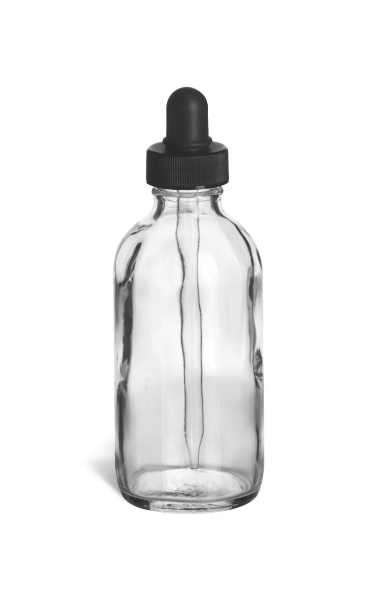 Clear Glass Bottle with Dropper 4 oz
