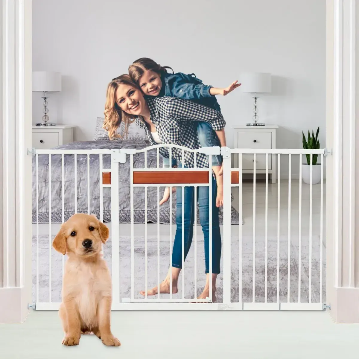 Large extendable adjustable door safety gate