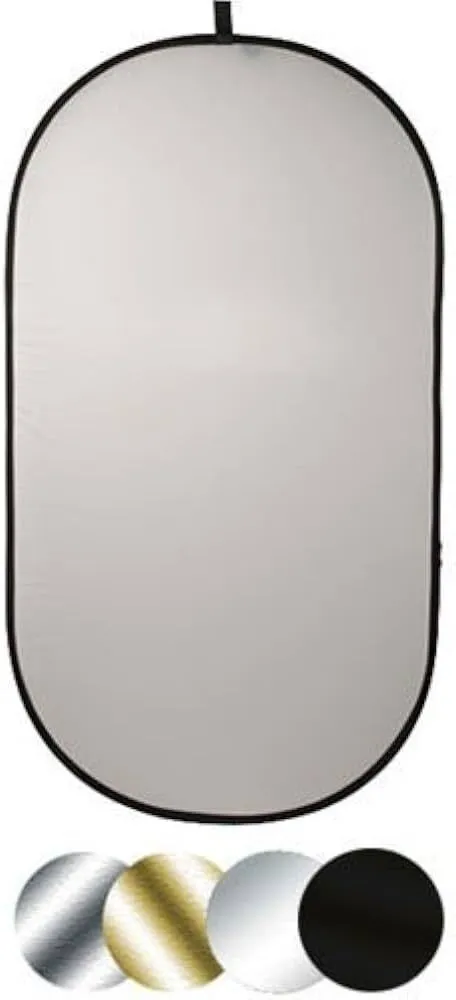 5-in-1 6ft Collapsible Oval Reflector with Solid Gold (42x72")