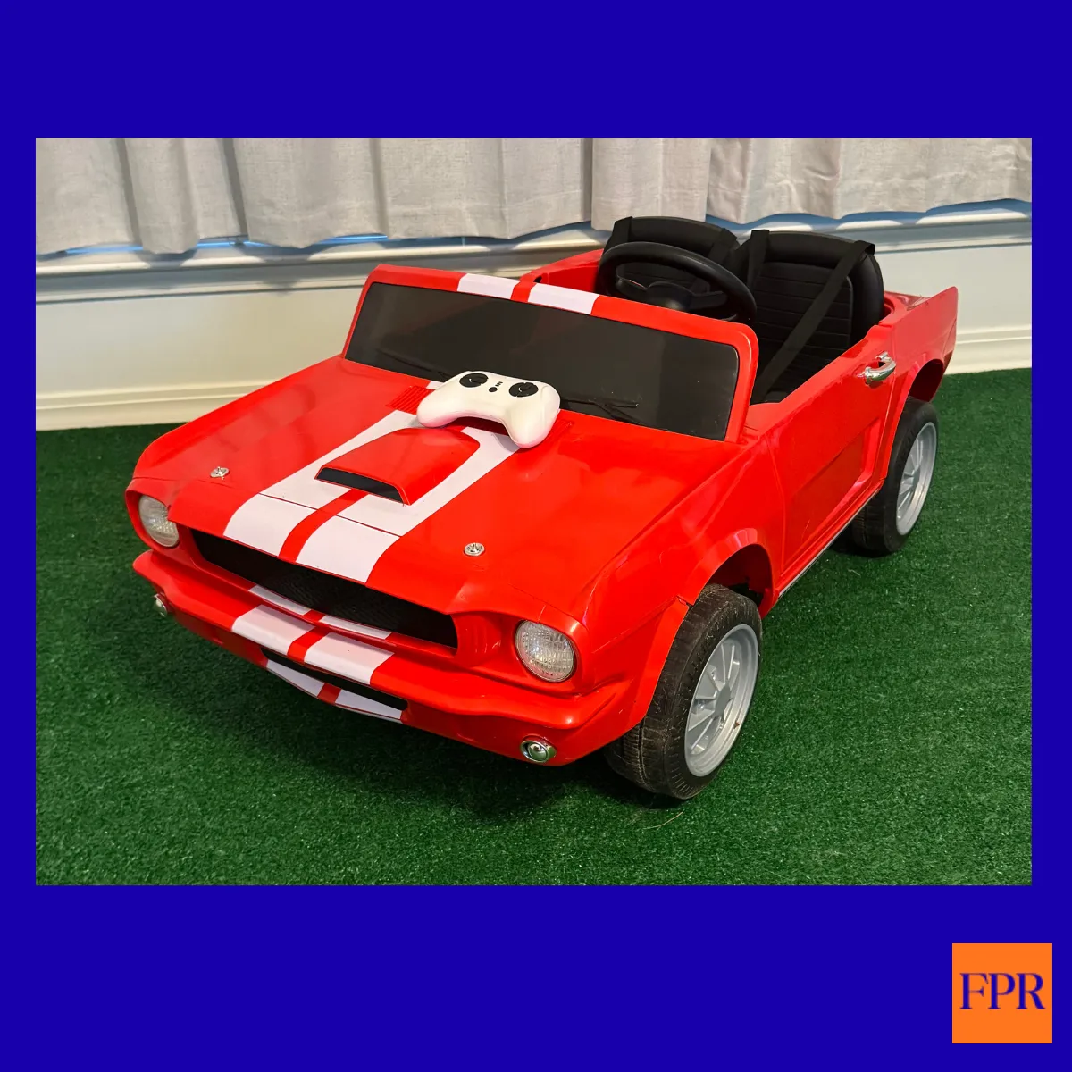Red mustang two seater 18 volt ride on toy 