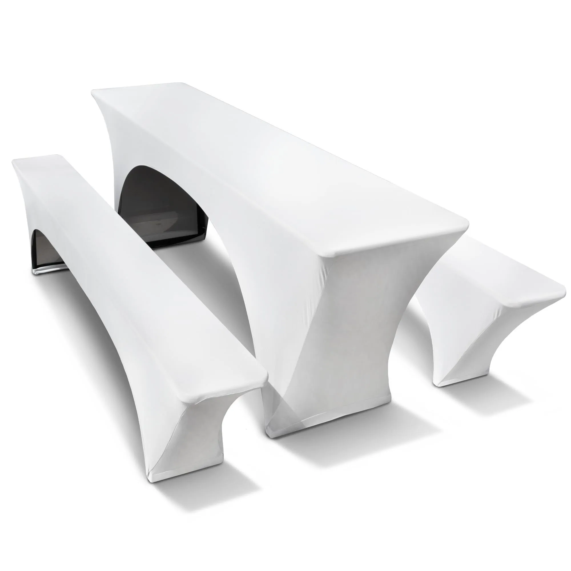 Stretchhussen Bierzeltgarnitur weiß, inkl. Reinigung