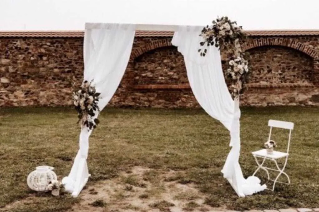 Traubogen Holz inkl Stoffbahnen weiß, versch. Varianten