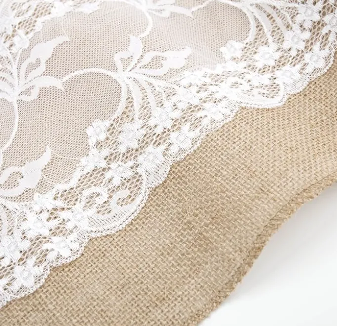 Tischläufer Jute mit Spitze inkl. Reinigung