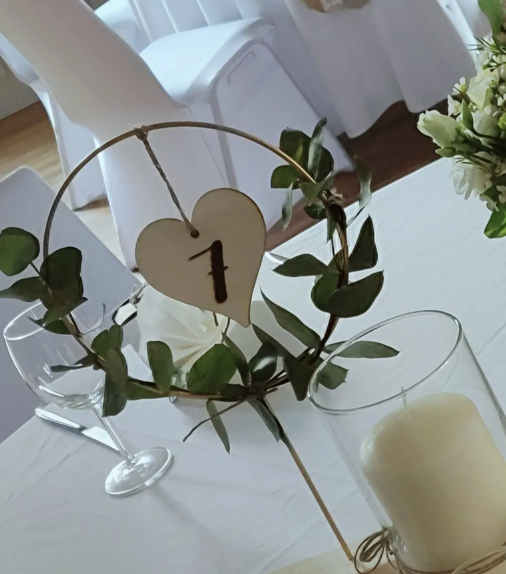 Tischnummern im Ring, gold