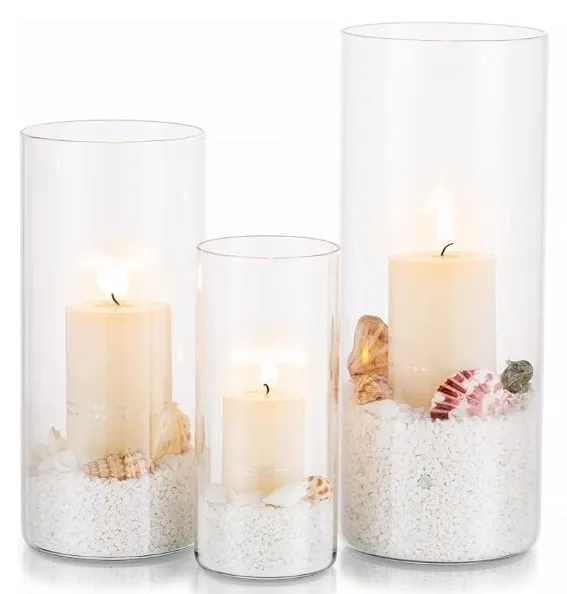 3er Set Kerzenzylinder 15cm, 20cm, 25cm