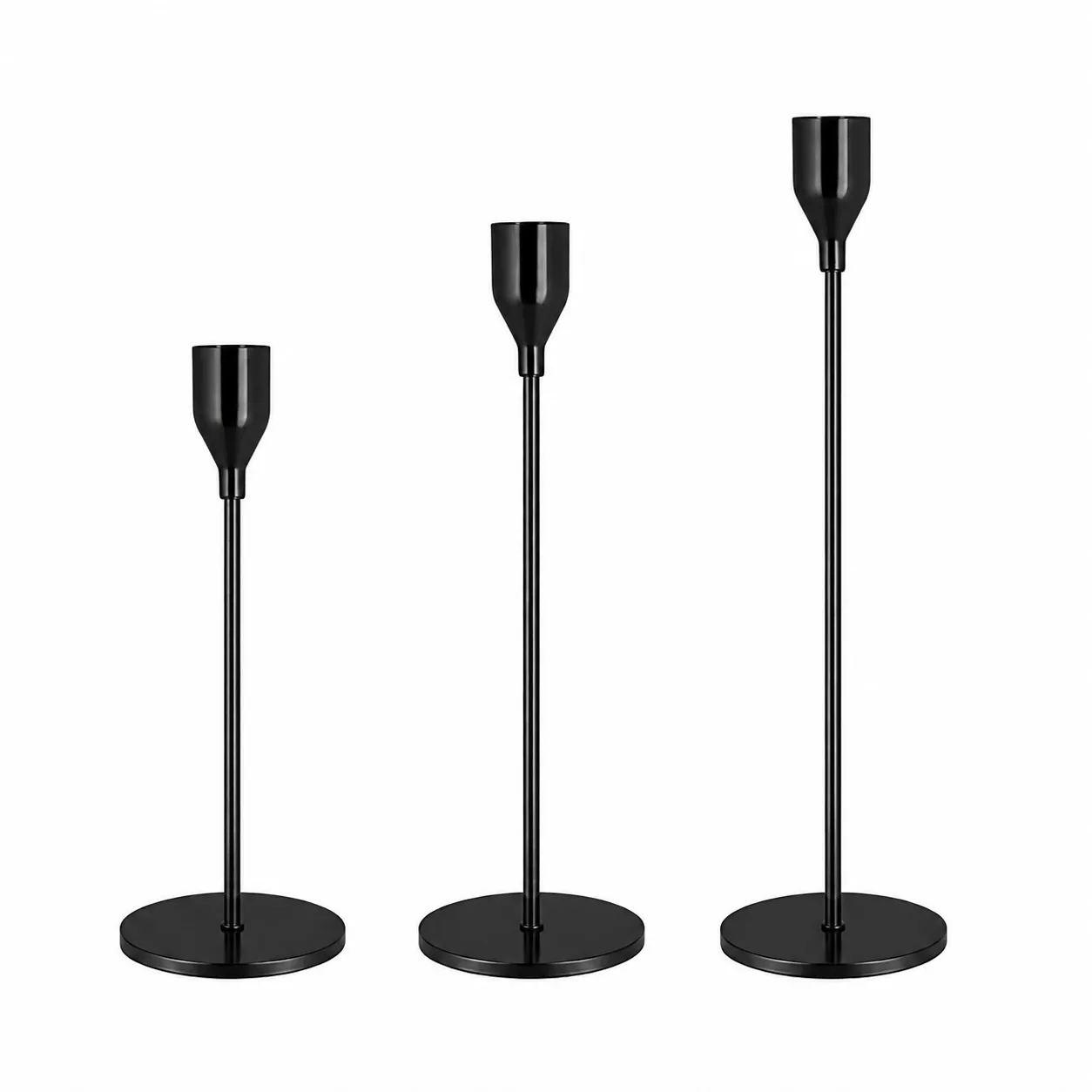 Kerzenständer Schwarz 3er Set "Deluxe"