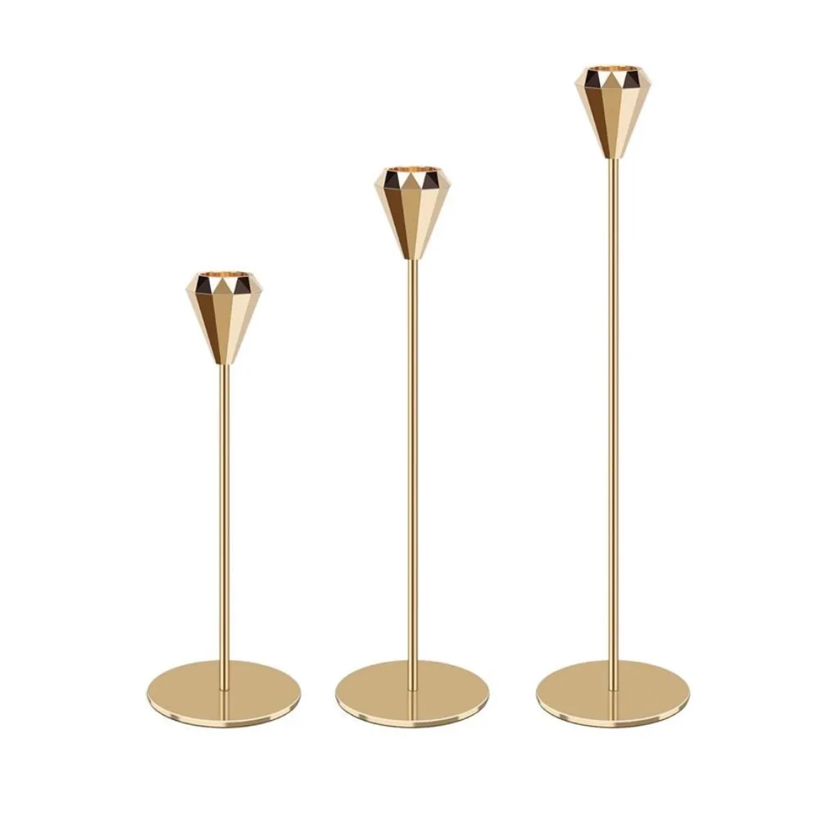 Kerzenständer Gold 3er Set "Diamant"