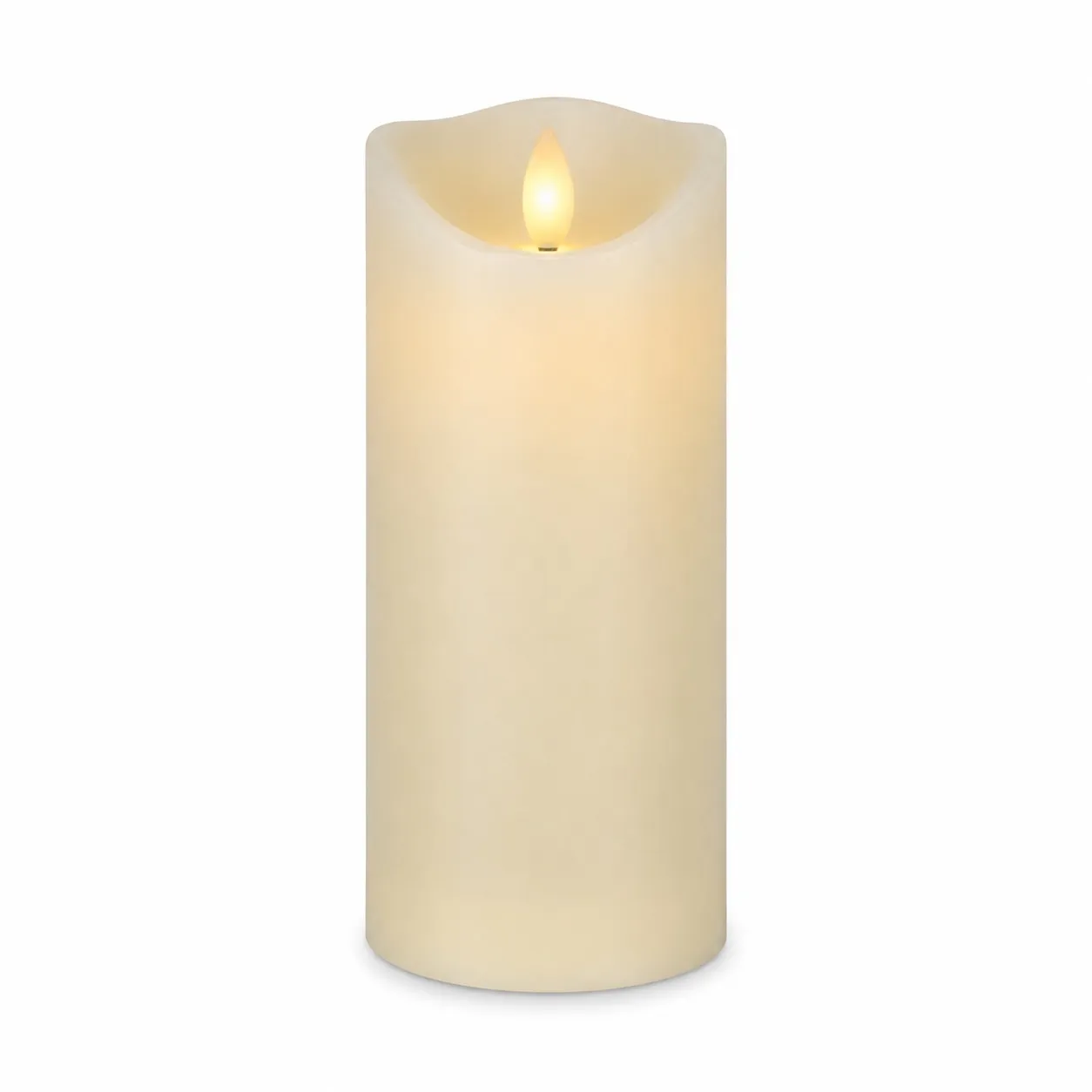 LED-Echtwachs Blockkerze "Creme" 18 cm