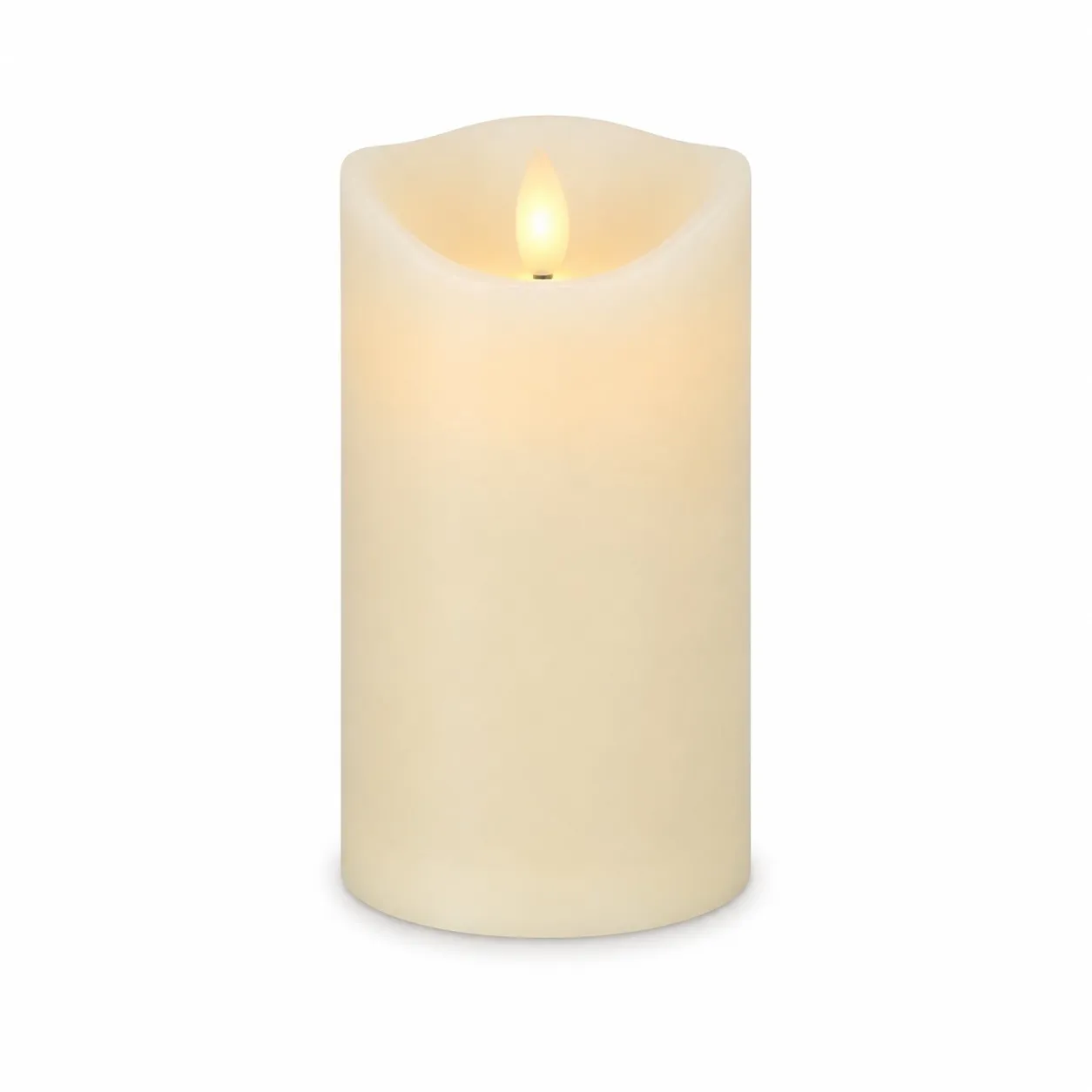LED-Echtwachs Blockkerze "Creme" 10 cm