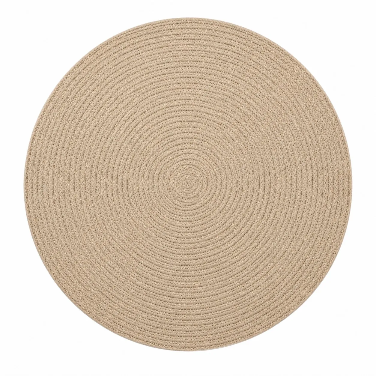Platzset Rund "Baumwolle Rippdesign" Beige Ø 33 cm