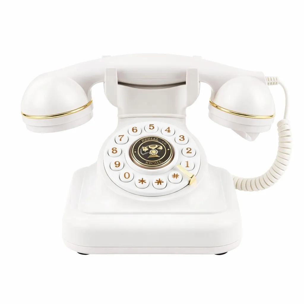 Audio-Gästebuch Telefon "Vintage" Weiß