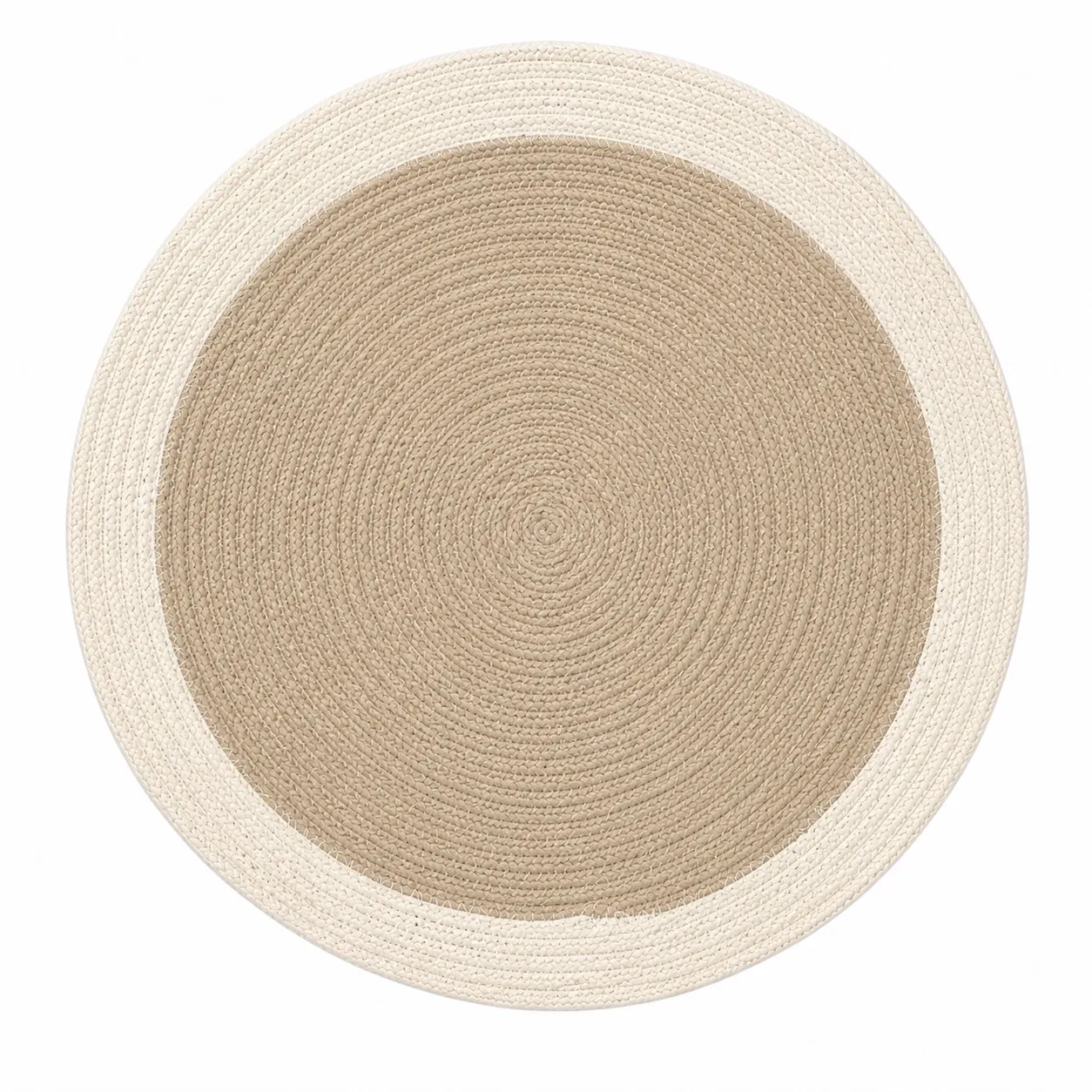 Platzset Rund "Baumwolle Rippdesign" Beige Creme Ø 33 cm