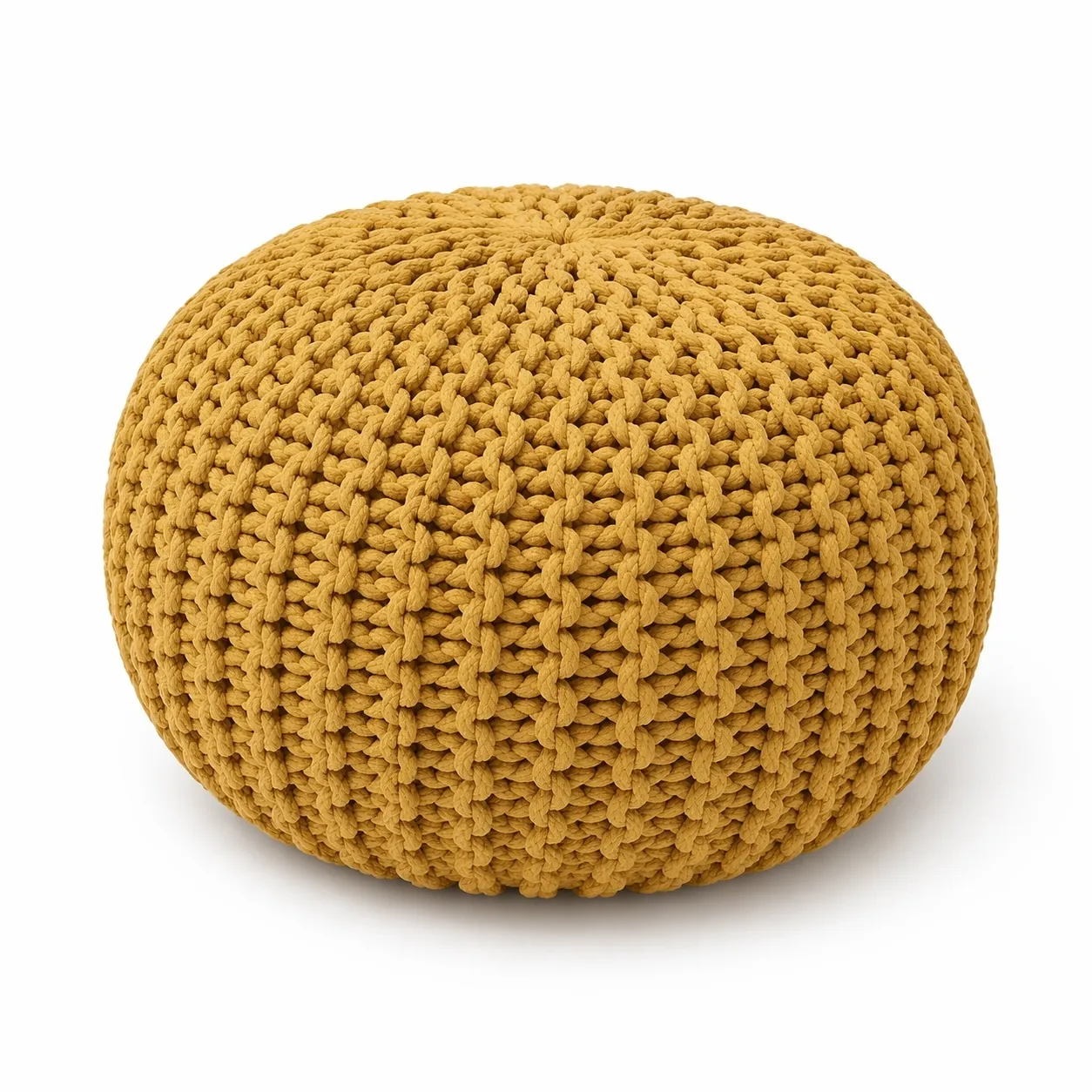 Pouf / Bodenkissen "Boho" Ø 45 cm "Sonnengelb"