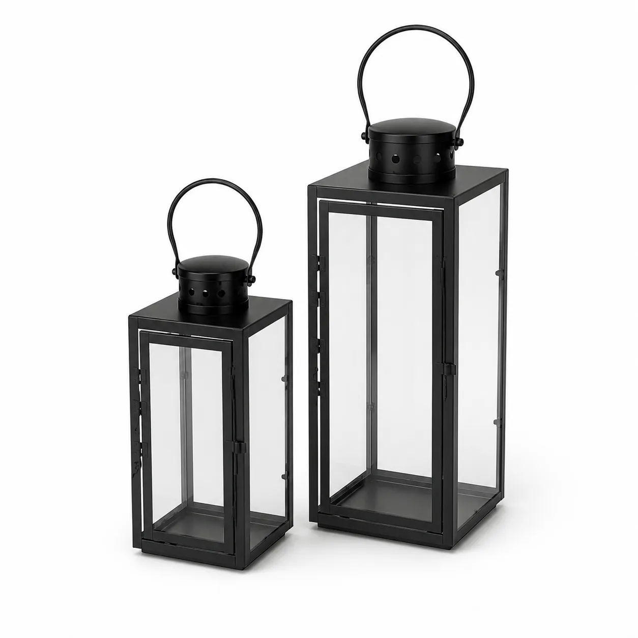 Laterne "Industrial" 2er Set Schwarz 