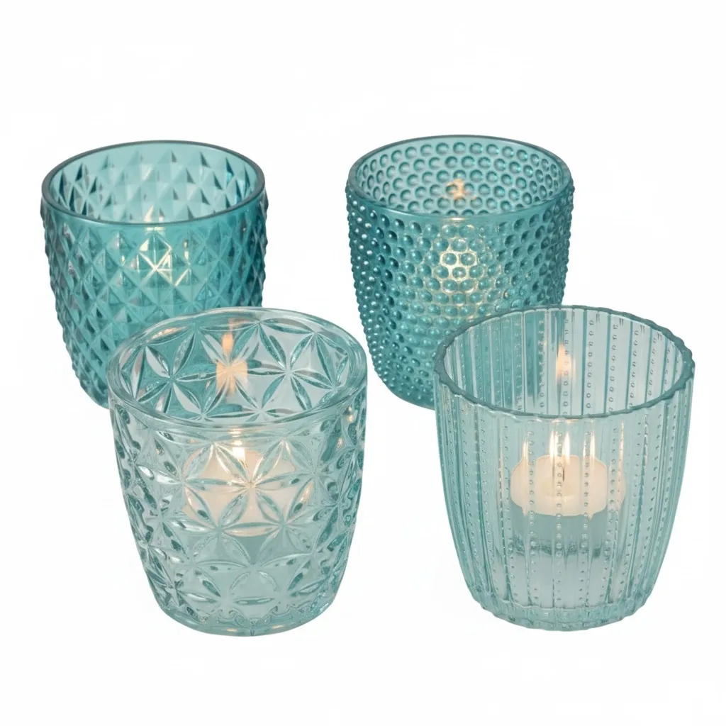 Windlicht 4er Set "Petrol"