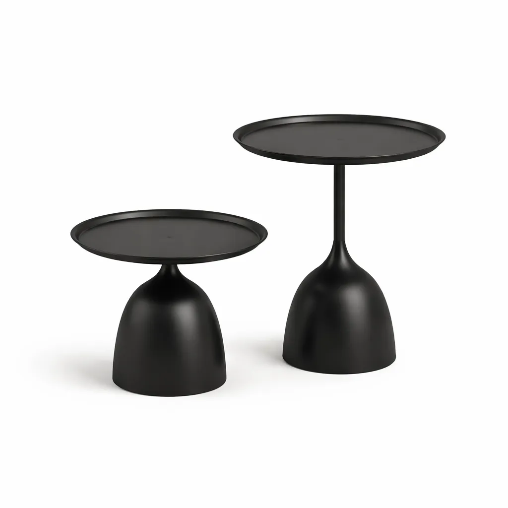 Loungetisch "Minimalistisch" Schwarz 2er Set
