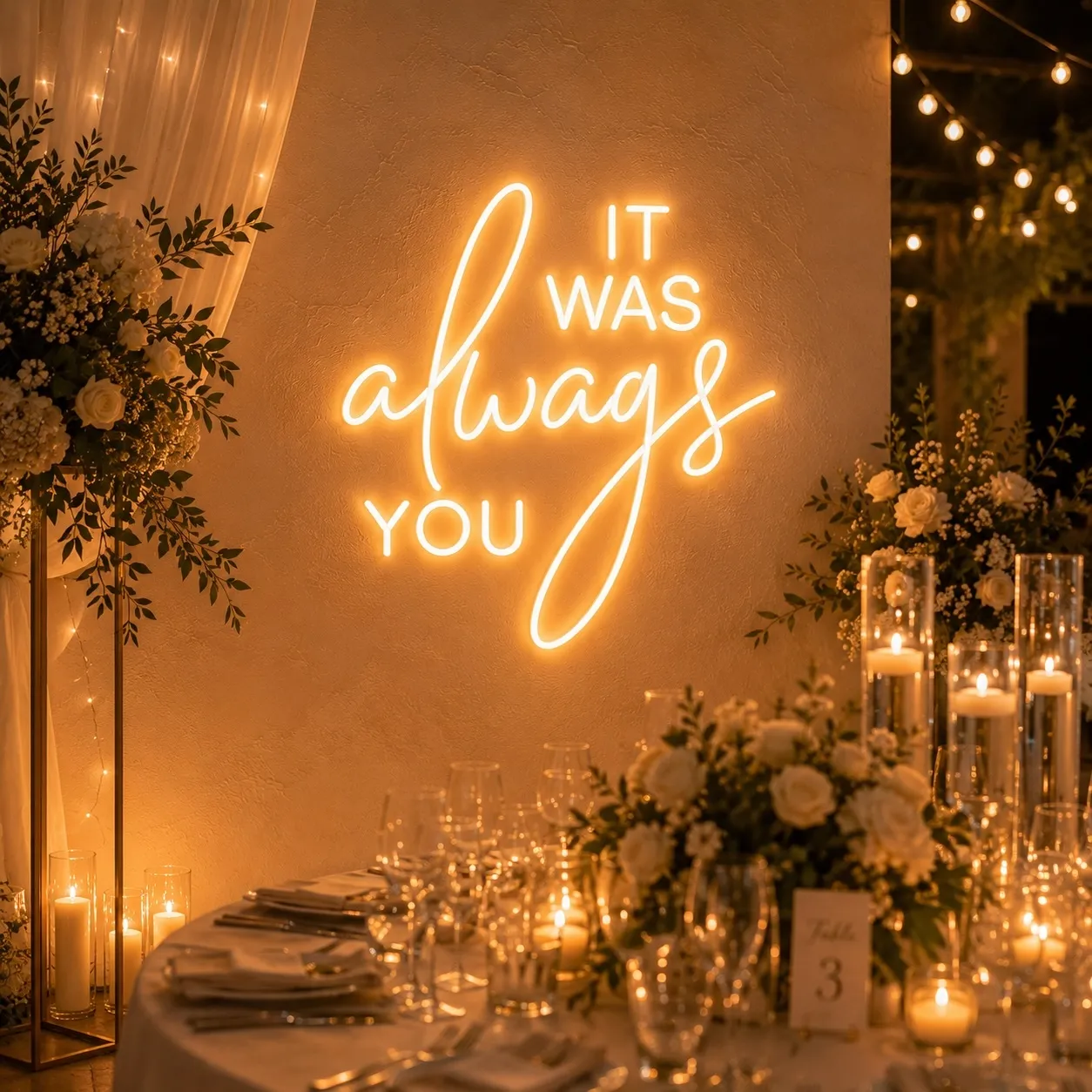 LED-Neonschild "It was always you"