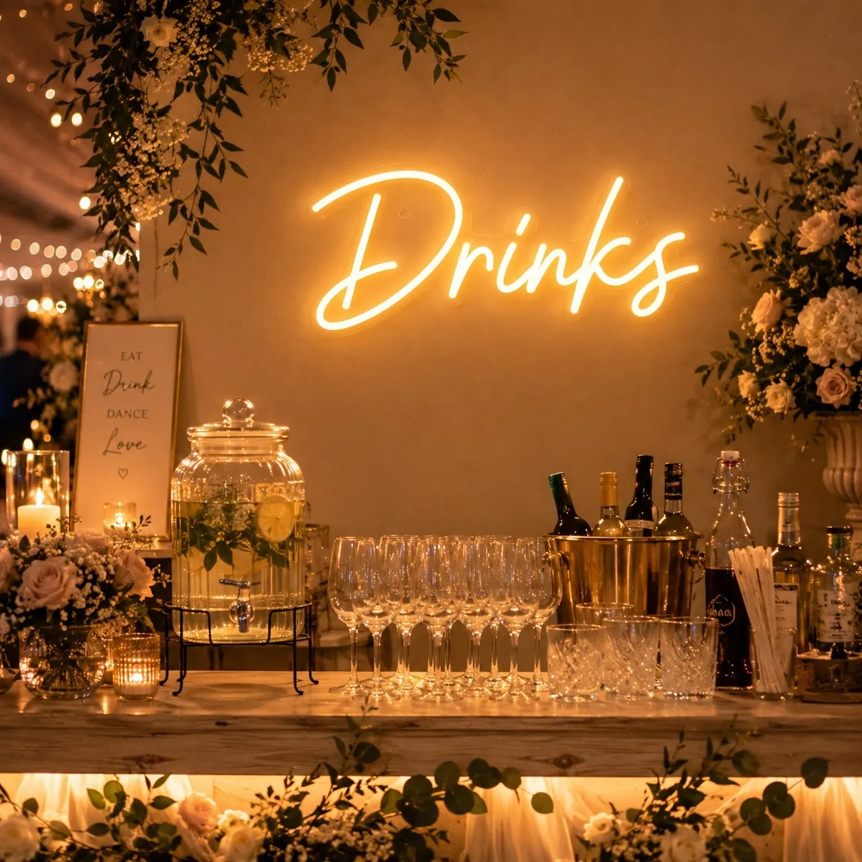 LED-Neonschild "Drinks"
