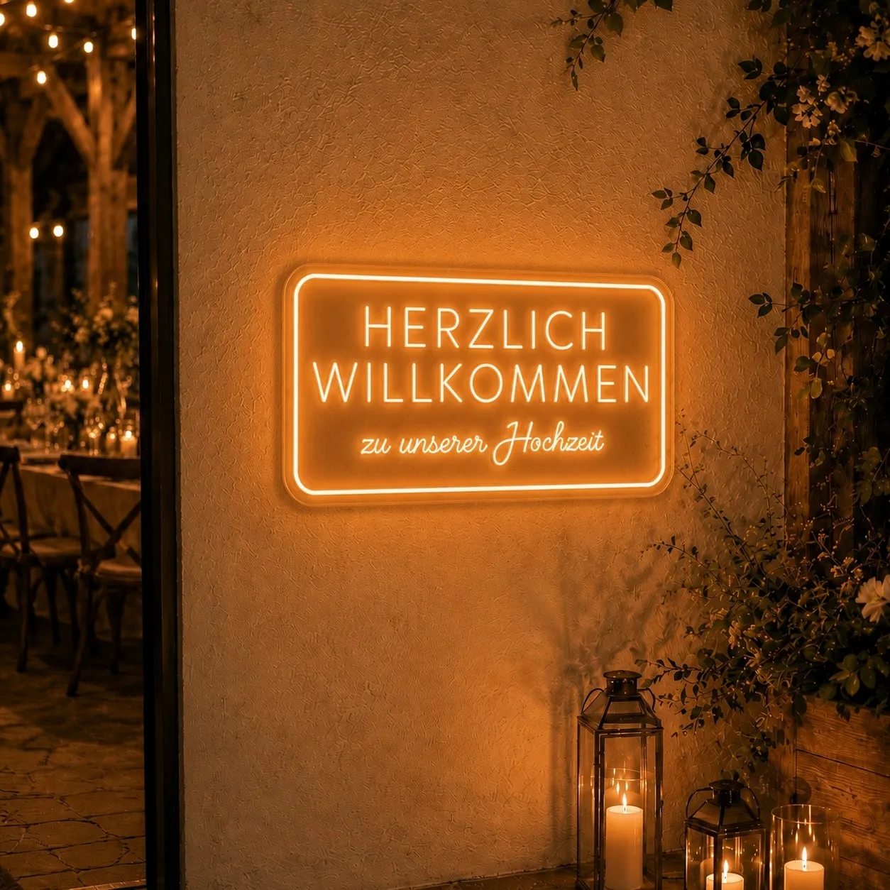 LED-Neonschild "Herzlich Willkommen zu unserer Hochzeit"