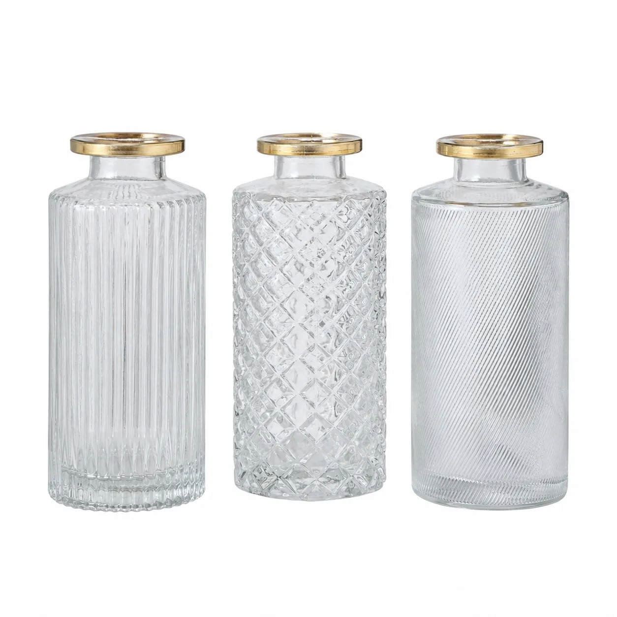 Vasen 3er Set "Goldrand" 14 cm