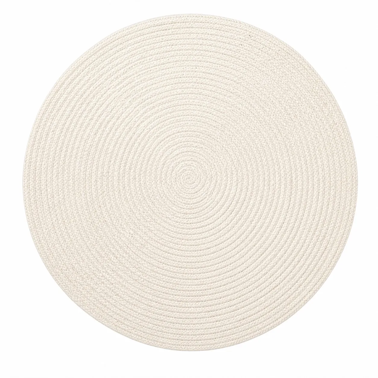 Platzset Rund "Baumwolle Rippdesign" Cremeweiß Ø 33 cm