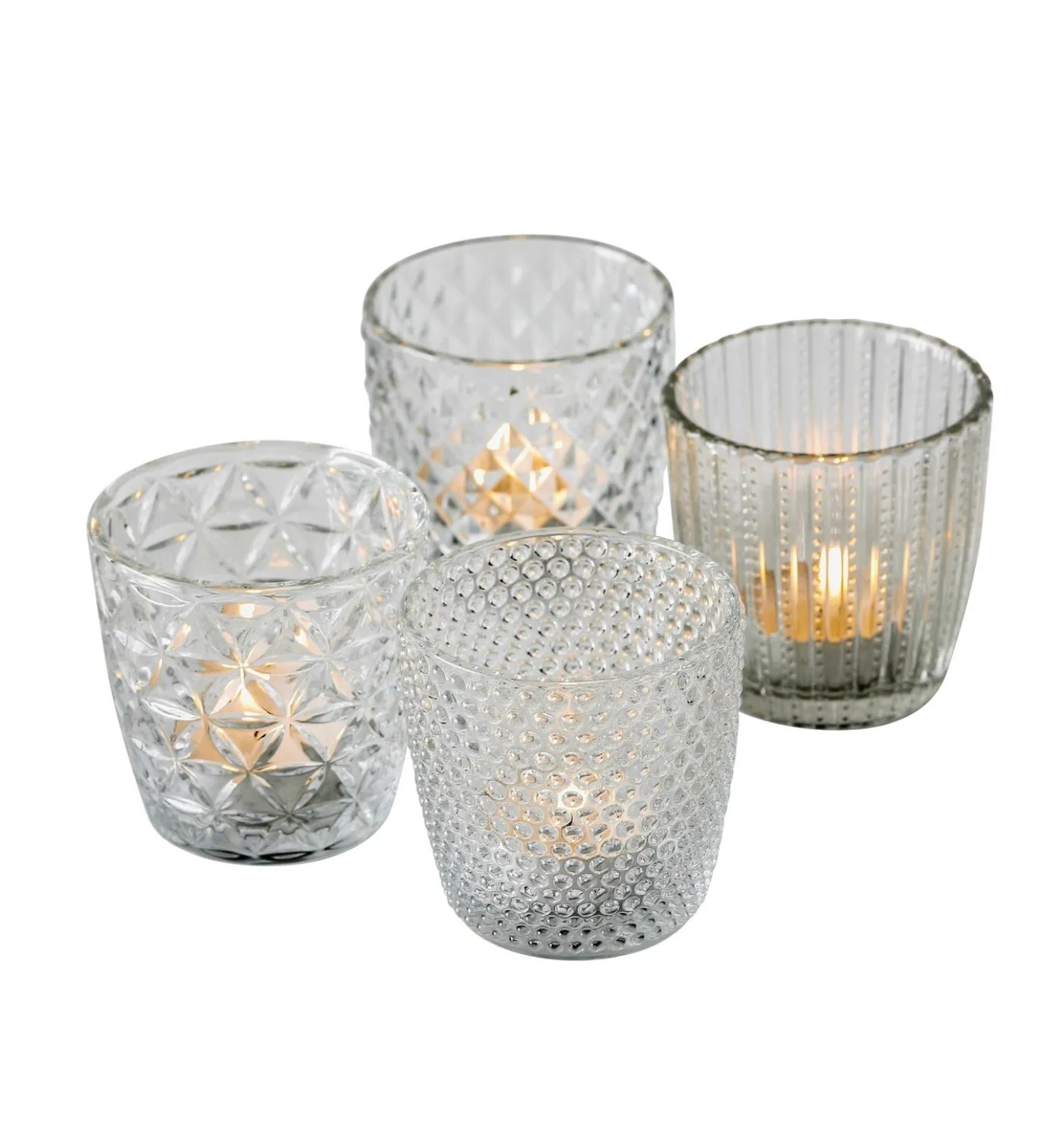 Windlicht 4er Set "Transparent"