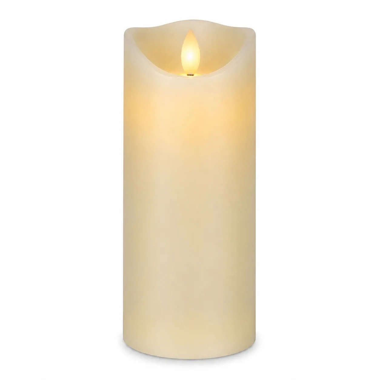 LED-Echtwachs Blockkerze "Creme" 23 cm