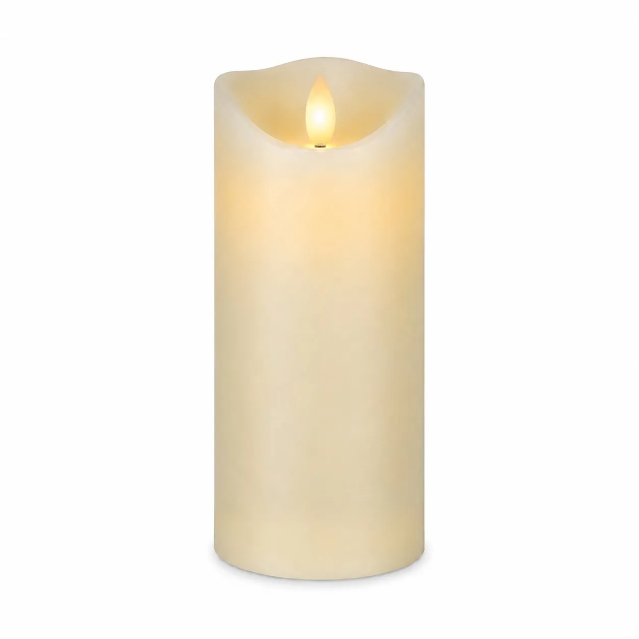 LED-Echtwachs Blockkerze "Creme" 20 cm