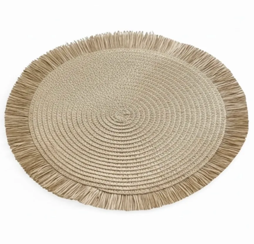 Platzset Rund "Boho Makramee" Creme/Beige