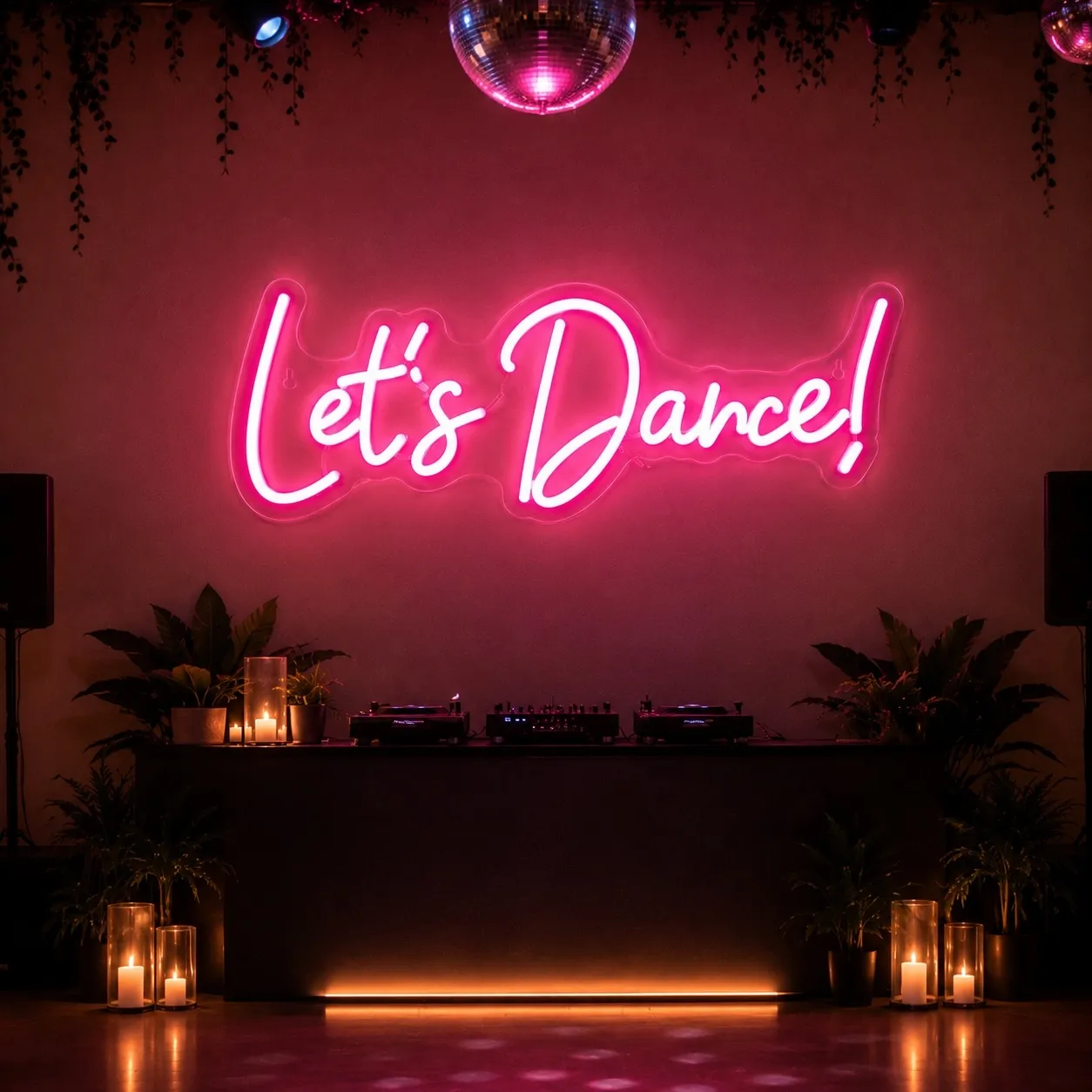 LED-Neonschild "Let´s Dance" Pink