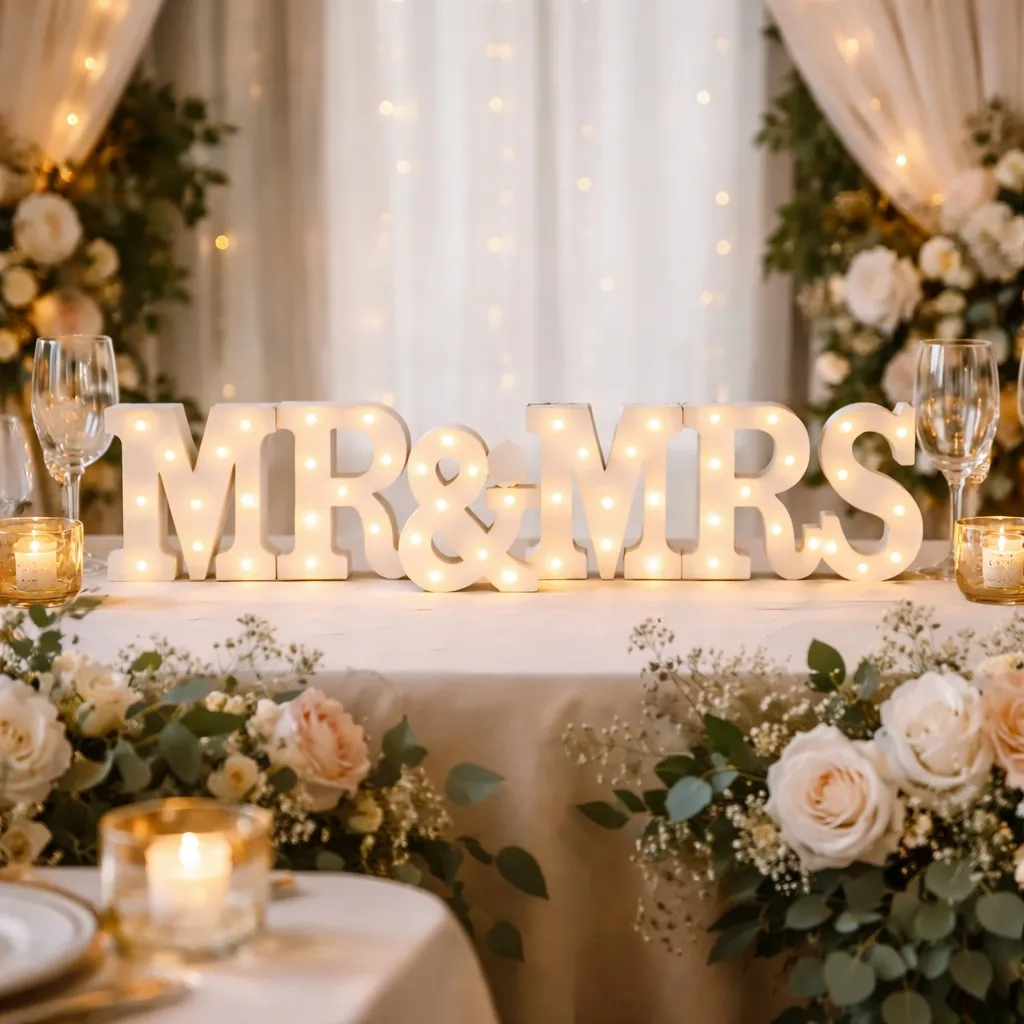 LED-Buchstaben "MR & MRS"