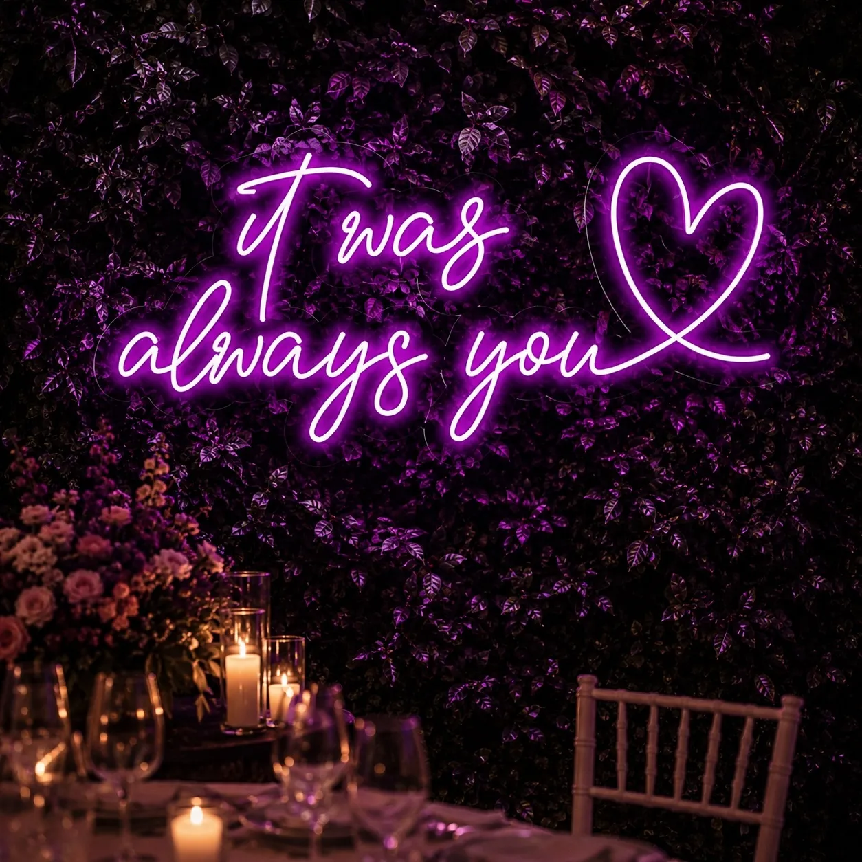 LED-Neonschild "It was always you" Pink