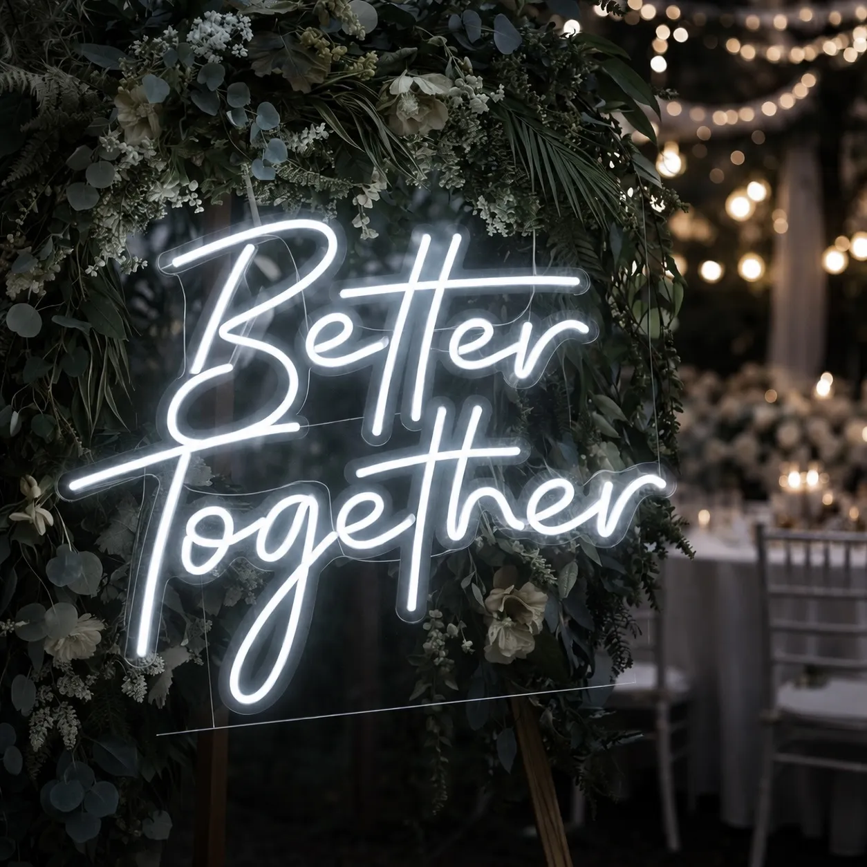 LED-Neonschild "Better Together" kaltweiß