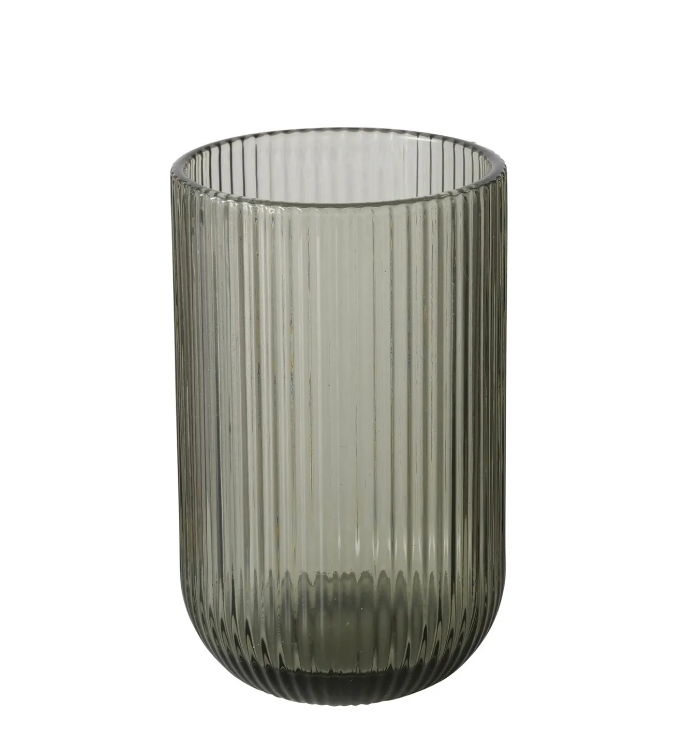 Trinkglas Riffeldesign "Grau"
