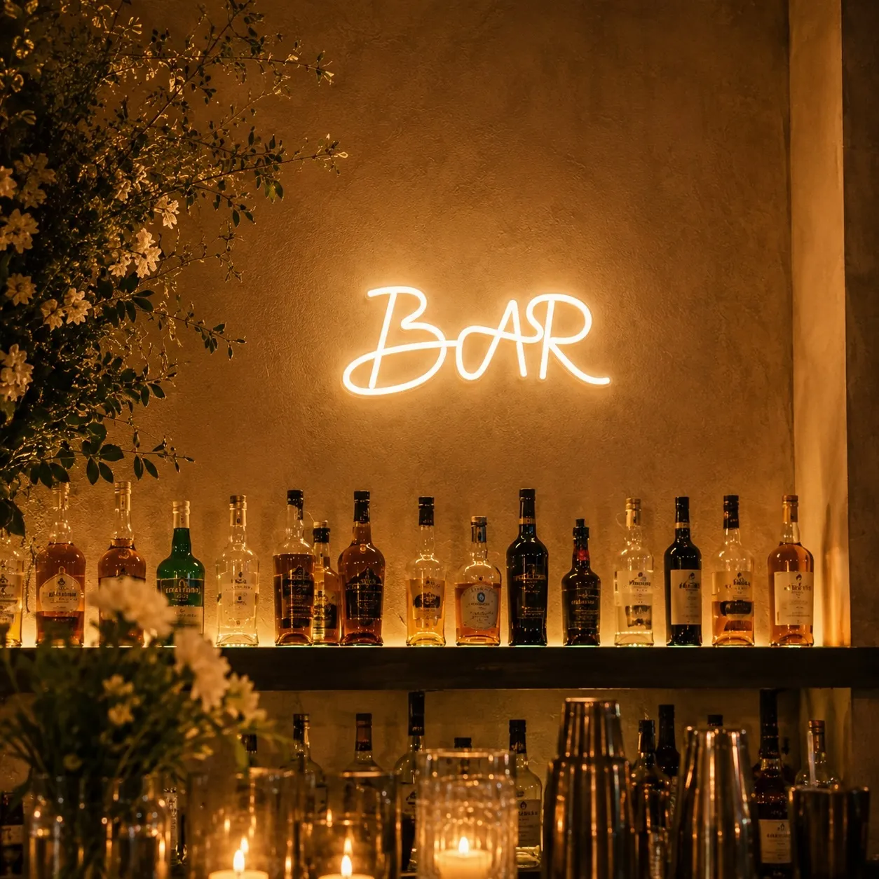 LED-Neonschild "Bar"