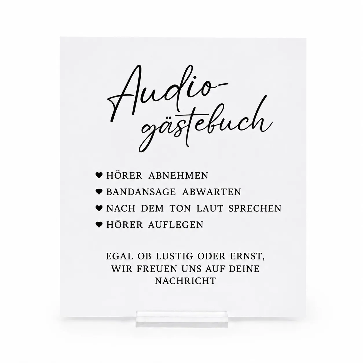Schild "Audiogästebuch"